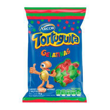 GELATINAS TORTUGUITAS MORANGO MACA VERDE 70G