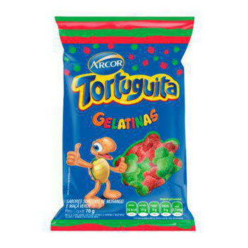 GELATINAS TORTUGUITAS MORANGO MACA VERDE 70G