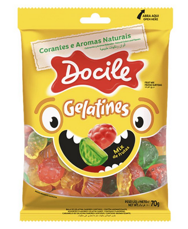 GELATINES DOCILE MIX DE FRUTAS 80G