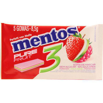 GOMA MASCAR MENTOS PURE FRUIT 8,5G