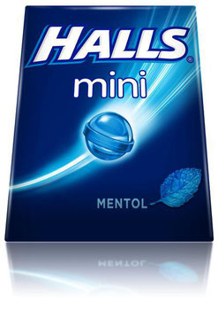 HALLS MINI MENTOL S/ACUCAR 15G