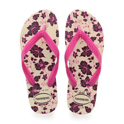 HAVAIANA COLOR FLORAL/BEGE PALHA 33/34