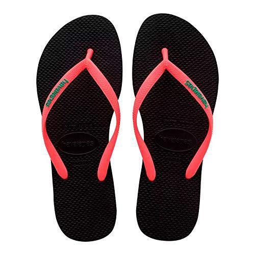 HAVAIANAS SLIM LOGO POP-UP PRET/CORAL 35/6