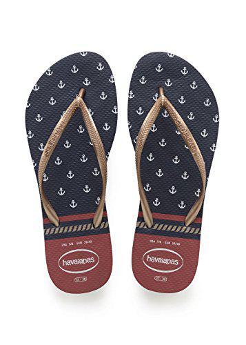 HAVAIANAS SLIM NAUTICAL MAR/VERM 33/34