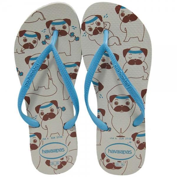HAVAIANAS SLIM PETS BEGE PALHA 37/38