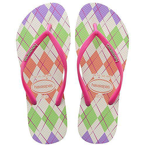 HAVAIANAS SLIM RETRO BRANCO/ROSA/LARANJA 37/8