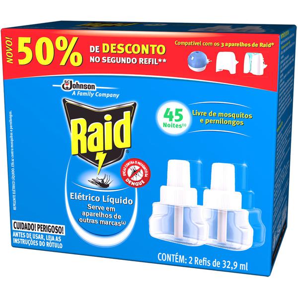 INSETICIDA RAID ELETRICO 45 NOITES GT 50% REF 32,9