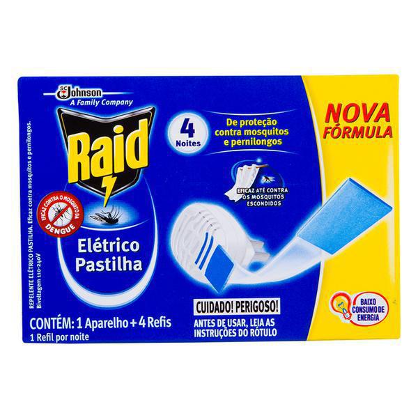 INSETICIDA RAID ELETRICO PASTILHA AP 4PAST