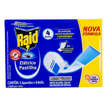 INSETICIDA RAID ELETRICO PASTILHA AP 4PAST