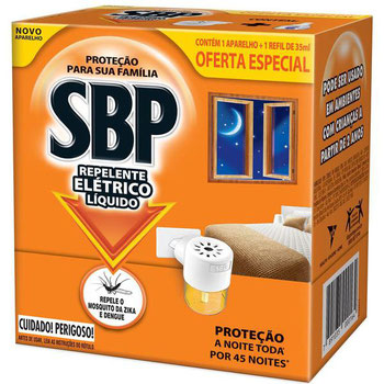 INSETICIDA SBP ELETRICO 45NOITES APAR  REFIL 35ML