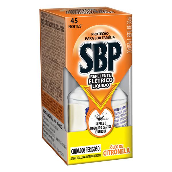 INSETICIDA SBP ELETRICO 45NOITES CITRONELA  REFIL 35ML