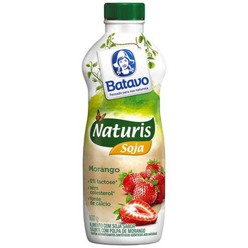 IOGURTE BATAVO NATURIS SOJA GARRAFA MORANGO 900G