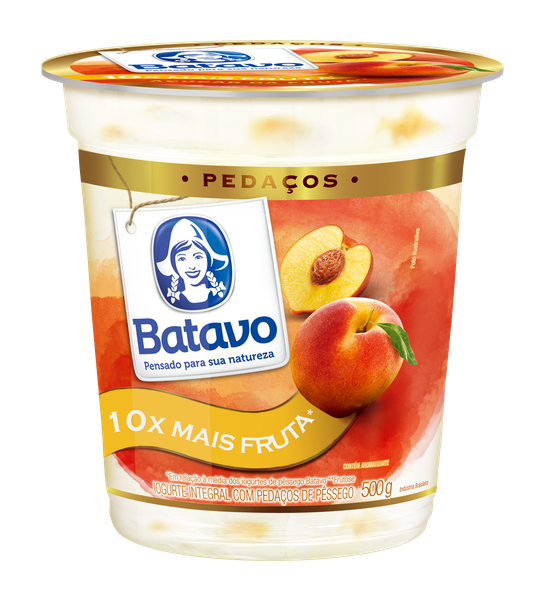 IOGURTE BATAVOS PEDACOS DE FRUTAS PESSEGOS 500G