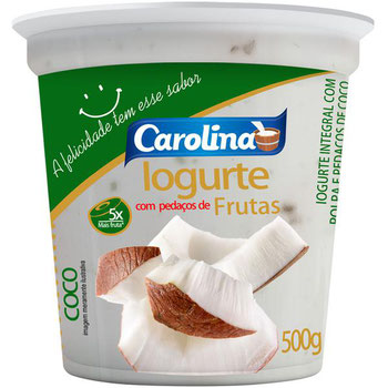 IOGURTE CAROLINA 500G COCO PEDACOS