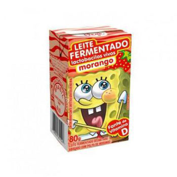Leite Fermentado Bob Esponja Morango 80ml