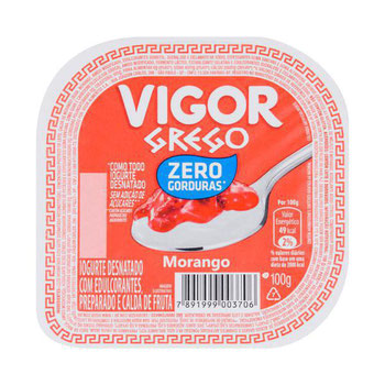 IOGURTE VIGOR GREGO ZERO MORANGO 100G