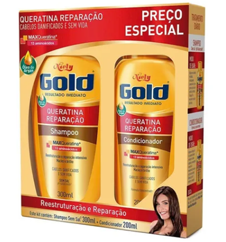 Kit Niely Gold Max Queratina  Shampoo 275ml + Condicionador 175ml