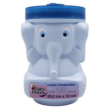 LENCOS BABY POPPY ELEFANTE AZUL C/150UN