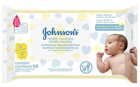 LENCOS UMED JOHNSONS BABY RECEM NASCIDO C/48UND