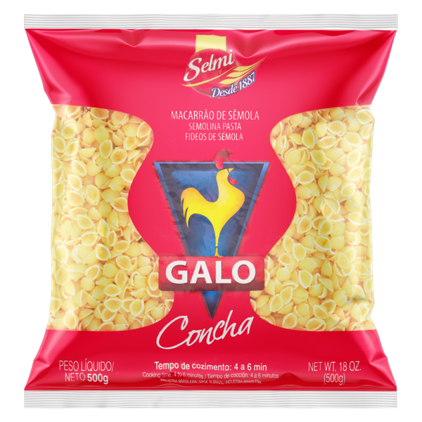 MACARRÃO DE SÊMOLA CONCHA GALO 500G