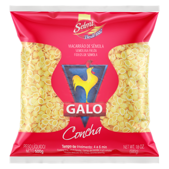 MACARRÃO DE SÊMOLA CONCHA GALO 500G