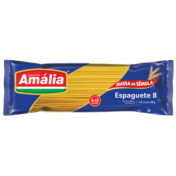 MACARRAO ESPAGUETE N8 SANTA AMALIA SEMOLA 500 G