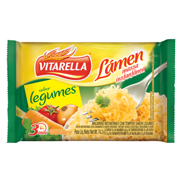MACARRAO INST VITARELLA LEGUMES 85G
