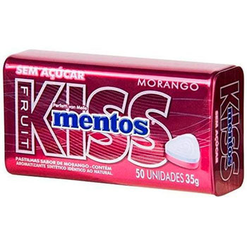 MENTOS KISS MORANGO 35G