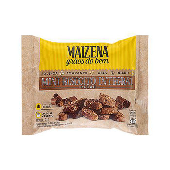 MINI BISCOITO MAIZENA INTEGRAL CACAU 40G