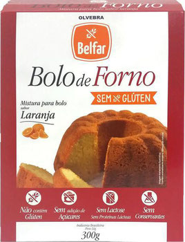 MISTURA BOLO FORNO S/GLUTEN LARANJA BELFAR 300G
