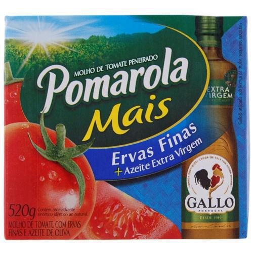MOLHO DE TOMATE ERVAS FINAS + AZEITE POMAROLA 520G