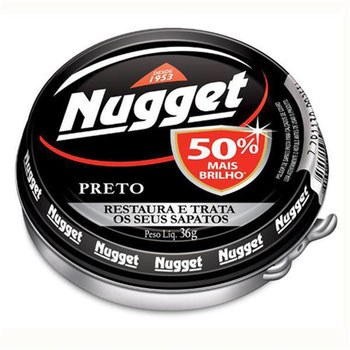 Cera Para Sapato Em Pasta Nugget Preto Lata 36gr