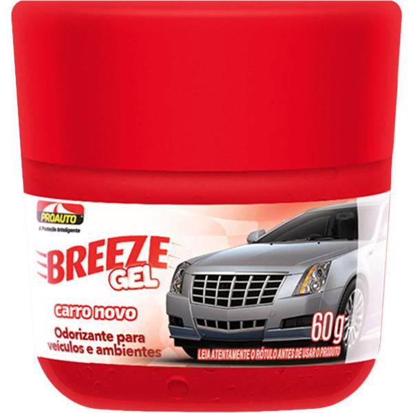 ODORIZADOR  PROAUTO BREEZE GEL  CARRO NOVO 60G 