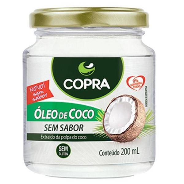 Óleo de Coco Copra Sem Glúten e Sem Sabor Vidro 200 ml