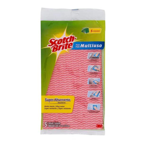 PANO SCOTCHBRITE MULTIUSO ROSA 5UND