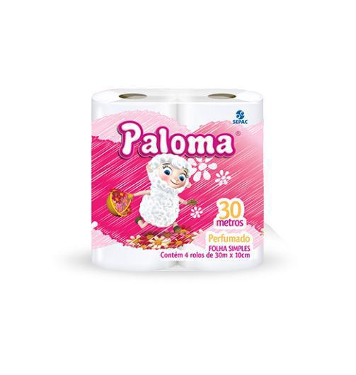 PAPEL HIGIÊNICO PALOMA PERFUMADO FOLHA SIMPLES 4X30M