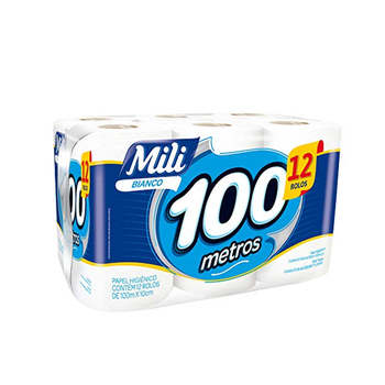 PAPEL HIGIENICO MILI 100MT 12UND