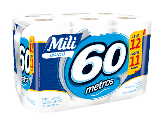 PAPEL HIGIENICO MILI BIANCO 60M L12 PG 11