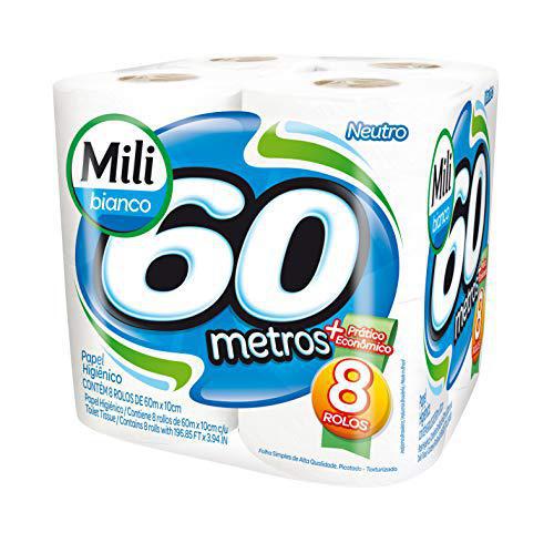 PAPEL HIGIENICO MILI BIANCO NEUTRO 60M 8UND