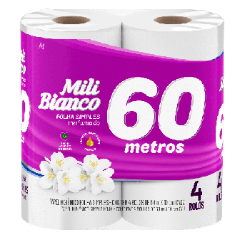 PAPEL HIGIENICO MILI BIANCO PERFUMADO 60M 4UND