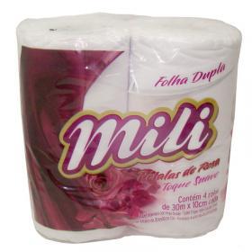 PAPEL HIGIENICO MILI FL DUPLA PETALAS ROSA 4UND