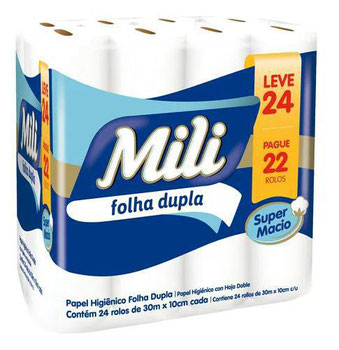 PAPEL HIGIENICO MILI L24P22 30M