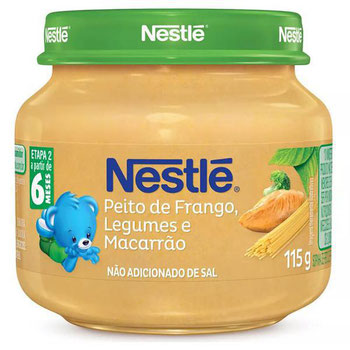 Papinha Nestlé Macarrão, Legumes E Peito De Frango 115gr