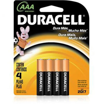 PILHA DURACELL ALCALINA AAA C/4