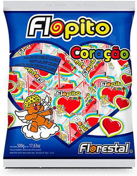 PIRULITO FLOPITO CORACAO COLORIDO 500G