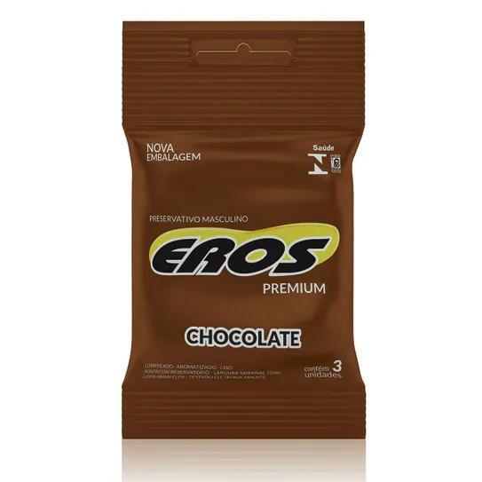 PRESERVATIVO EROS MASCULINO CHOCOLATE 3UND