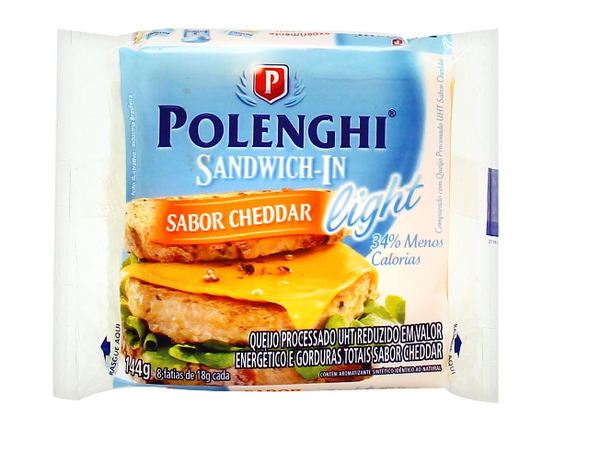 QUEIJO POLENGHI SANDWICHIN CHEDDAR LIGHT 144G