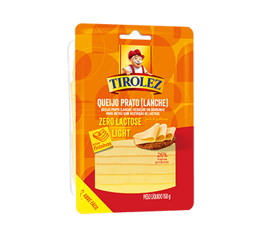 QUEIJO PRATO TIROLEZ 0 LACT LIGHT 150G