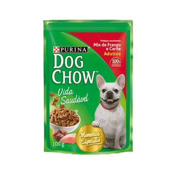 Alimento Para Cães Adultos Mix De Frango E Carne Purina Dog Chow Pacote 100gr