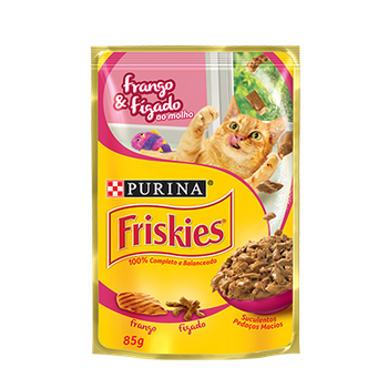 RACAO FRISKIES FRANGO E FIGADO 85G